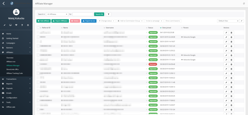 post affiliate pro affiliates kezelő