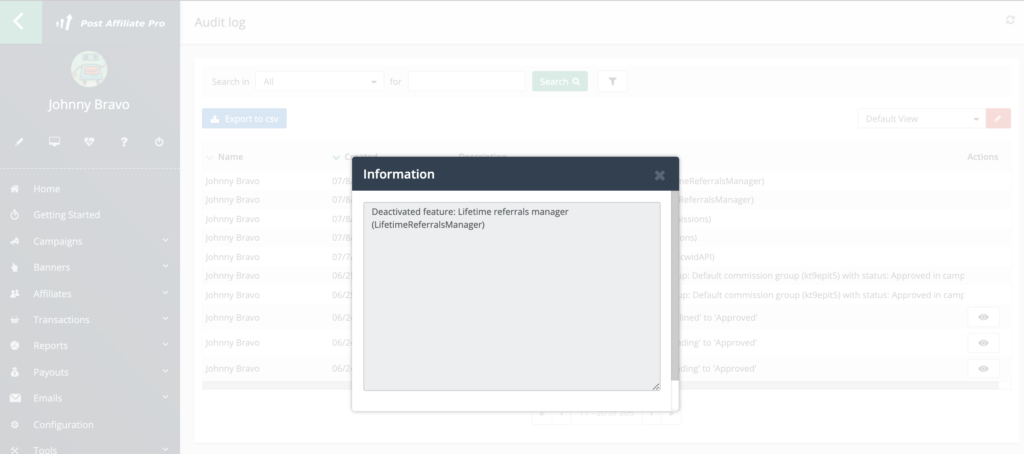 Audit log change 2