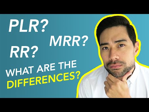 Youtube video: The Differences Between PLR, MRR, RR, and Personal Use Rights