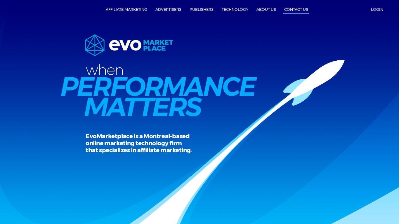 EvoMarketplace offers a multi-channel, performance marketing tracking solution for advertisers and publishers. Their technology provides insights for campaign optimization and real-time data analysis. They aim to provide support and optimal returns for their industry partners in the affiliate marketing sector.