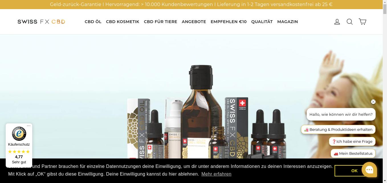 CBD Produkte in Schweizer Qualität 🇨🇭✓ Hohe Kundenzufriedenheit✓ CBD Öle und Kosmetik✓