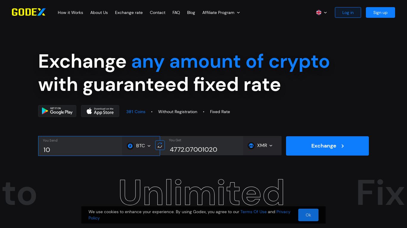 The Ultimate Cryptocurrency Exchange for fast and secure trading ⚡️ Trade over 300 cryptocurrencies with best rates, instant swaps, and top-notch security - Godex.io