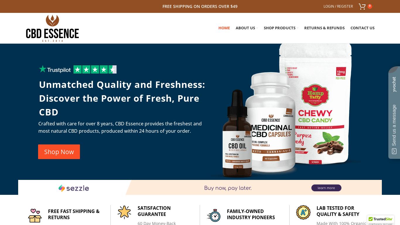 CBD Essence is a well-established and highly respected product line that offers top-quality, pure CBD products at an affordable price. The company has received personalized messages, gestures of appreciation, and much love from satisfied customers. CBD Essence provides a source of real hope for those facing impossible health and well-being challenges. Their Extra Strength CBD Capsules are an essential boost for inflammation and mobility issues, providing a natural lift to a person's overall health and lifestyle. Customers have been very pleased with the product and the service, with fast shipment and excellent communication. CBD Essence is a standout among the many CBD products available on the market, offering free of all the crap and genuine nature of the products.