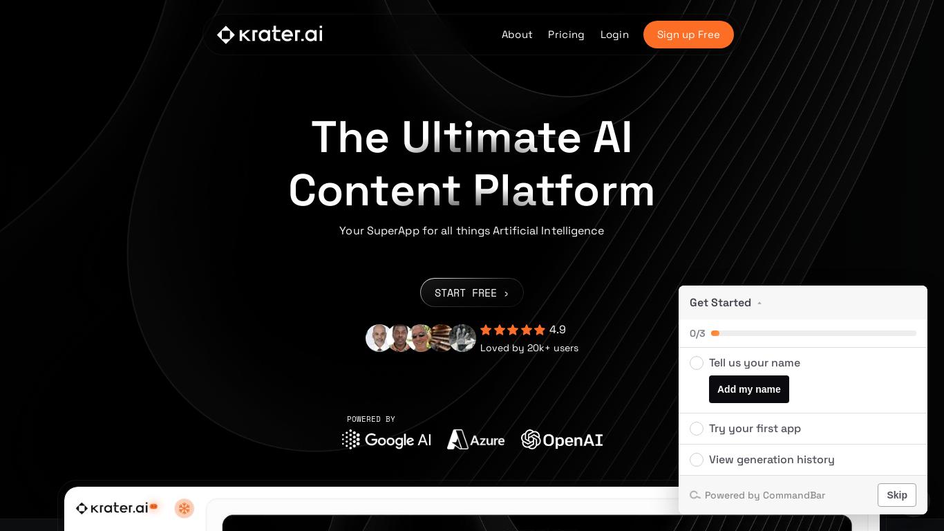 Say goodbye to managing multiple AI apps. Switch to an all-in-one solution that has all Artificial Intelligence apps in one unified platform. From Copywriting to Images, we're where you go for all your AI needs. Save time and money today by signing up 100% free!
