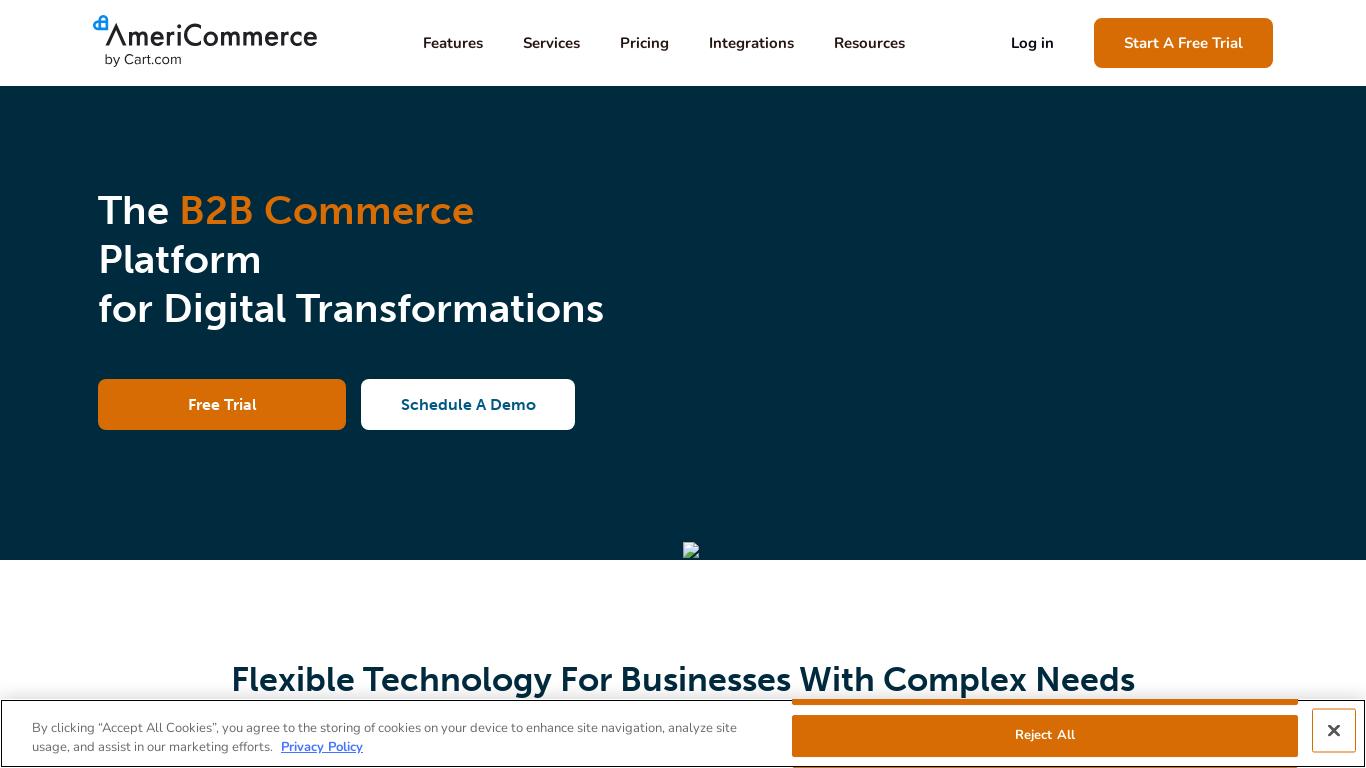 AmeriCommerce is a feature-rich ecommerce platform built for B2B