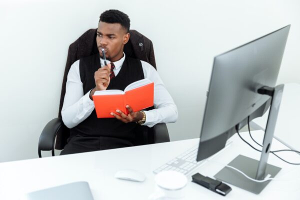 man thinking about affiliate marketing