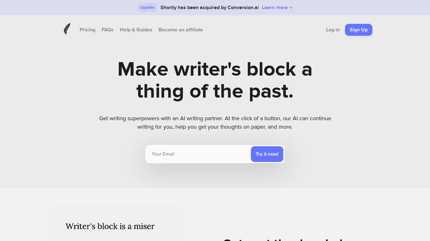 We use cutting edge technology to make writing easier and faster. Stuck? Just click the button and our AI will continue your writing for you.