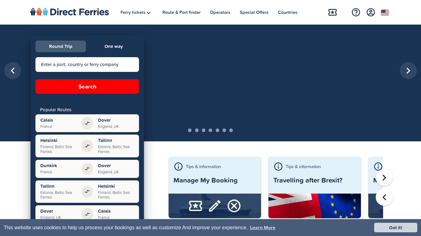 Compare and book ferry tickets around the world with Direct Ferries.